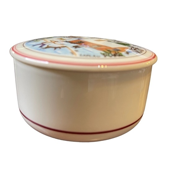 VTG Villeroy Boch Porcelaine Naïf Christmas Trinket Jewelry Box Collectible - Picture 7 of 10
